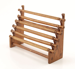 ESPOSITORE PER ANELLI 6 TUBI IN LEGNO