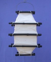 LAMPIONE QUATTRO LATI IN BAMBOO E COTONE GIALLO CM 28X40