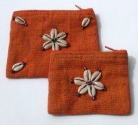 PORTAMONETINE IN COTONE CON CONCHIGLIE CM 10X8