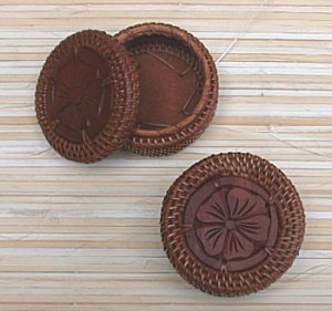SCATOLA IN LEGNO E RATTAN CM 6