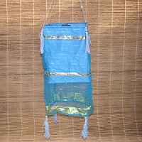 LAMPIONCINO IN RAYON QUADRO CM 20X30 ARANCIO ROSSO