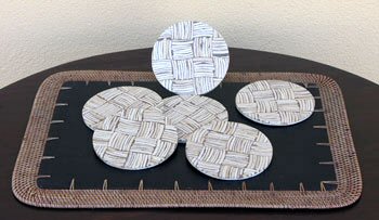 SOTTOBICCHIERI IN COCCO PATCHWORK - SET 6 PEZZI