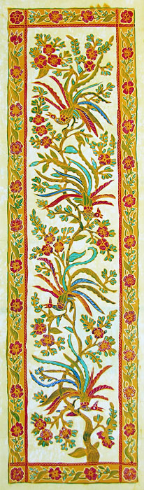 BATIK UCCELLI GIALLO AUTORE DARJIE/AJI CM 45X150 VERTICALE - Image 2