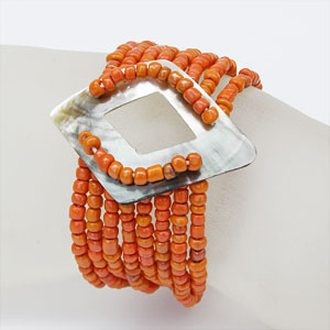 BRACCIALI PERLINE 8 FILI MADREPERLA DOPPIO ROMBO - Image 3