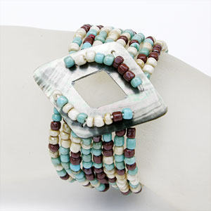 BRACCIALI PERLINE 8 FILI MADREPERLA DOPPIO ROMBO - Image 6