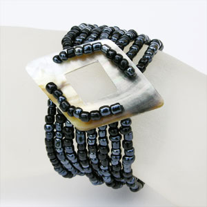 BRACCIALI PERLINE 8 FILI MADREPERLA DOPPIO ROMBO - Image 7