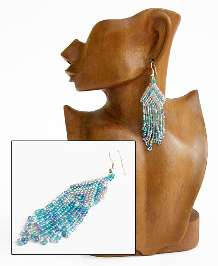 ORECCHINI CON PERLINE E FRANGE CM 5/7 - Image 7