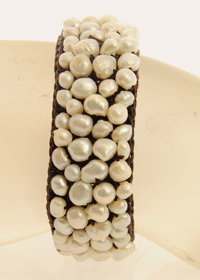 BRACCIALE APERTO FULL PERLE