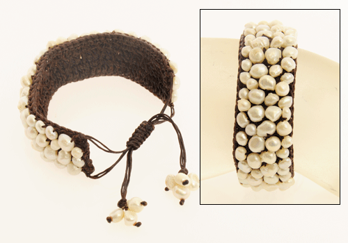 BRACCIALE APERTO FULL PERLE - Image 2