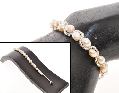 BRACCIALE CON PERLE DI FIUME PICCOLE ROSA - Image 3