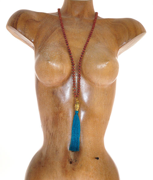 COLLANE TASSEL BUDDHA GOLD HEAD RUDRASKA - Image 8