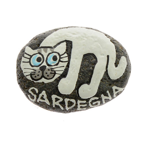CALAMITA GATTO CON SCRITTA SARDEGNA SASSO NERO - Image 6