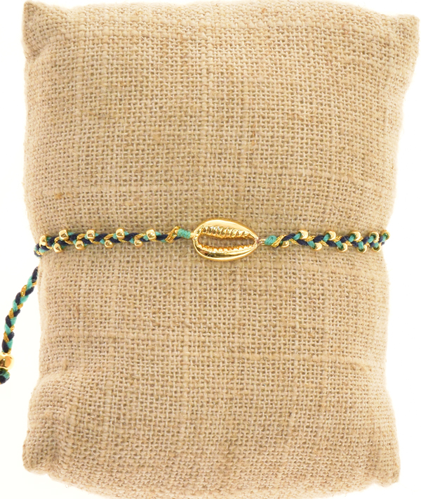 Bracciale Aperto Donna In Conchiglia Dorata, Stile Boho Vintage, Regolabile, Gioiello Estate Spiaggia