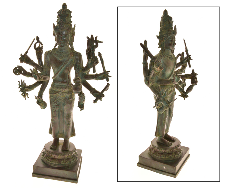 STATUA SHIVA IN PIEDI 10 HANDS CON SERPENTE CM 50 - Image 4