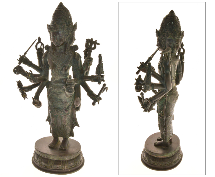 STATUA SHIVA IN PIEDI 10 HANDS CON SERPENTE CM 50 - Image 3