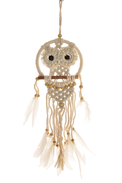 DREAM CATCHER MACRAME GUFO 12 CM