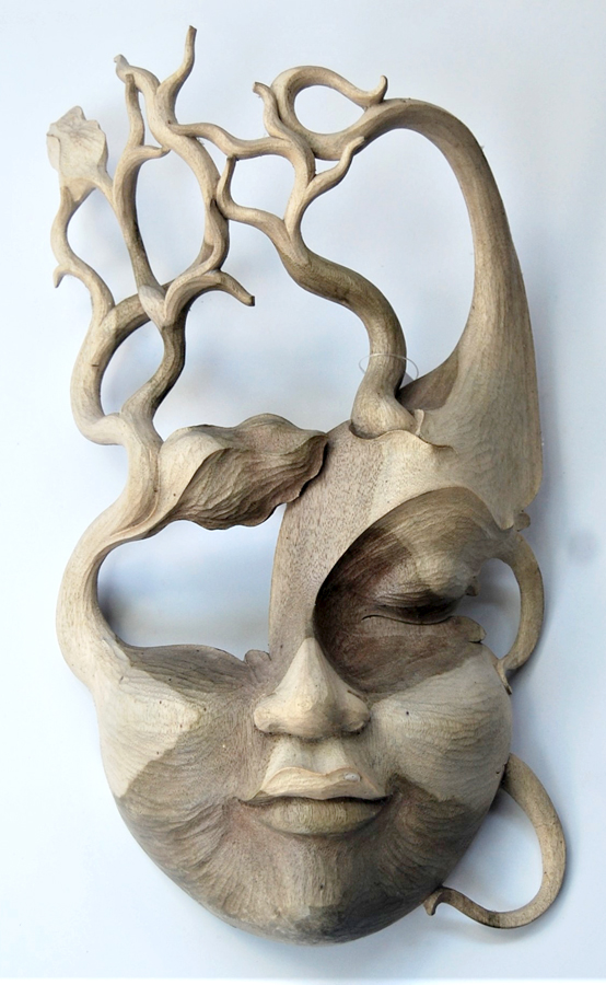 MASCHERA LADY CON RADICI E FOGLIE CM 29X15 - Image 6