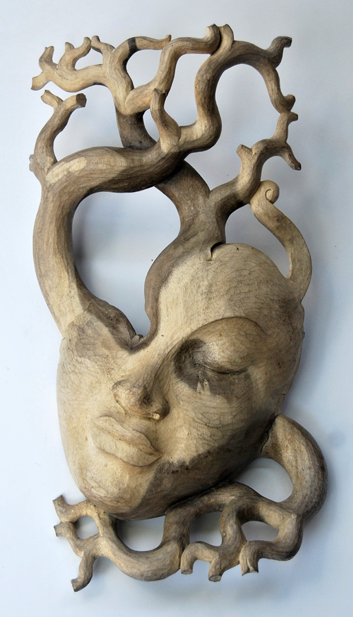 MASCHERA LADY CON RADICI E FOGLIE CM 29X15 - Image 8