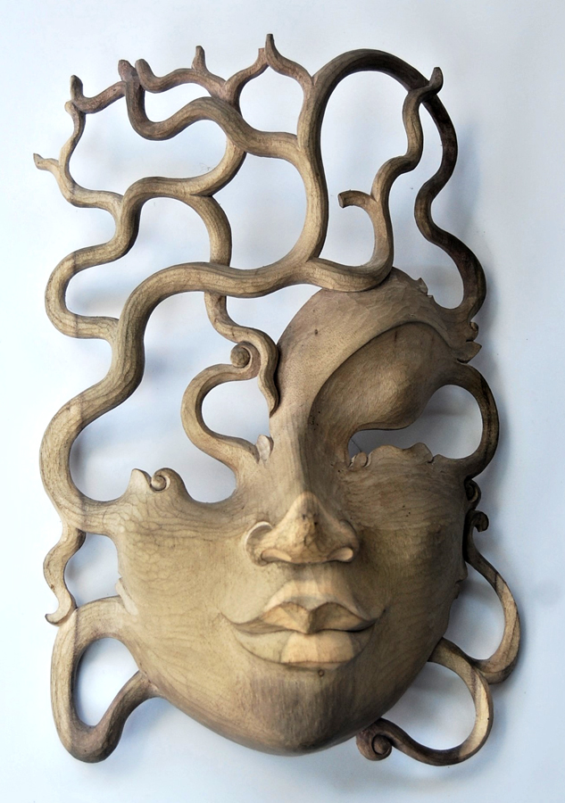 MASCHERA LADY CON RADICI E FOGLIE CM 29X15 - Image 12