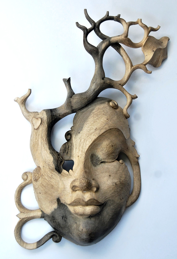 MASCHERA LADY CON RADICI E FOGLIE CM 29X15 - Image 14