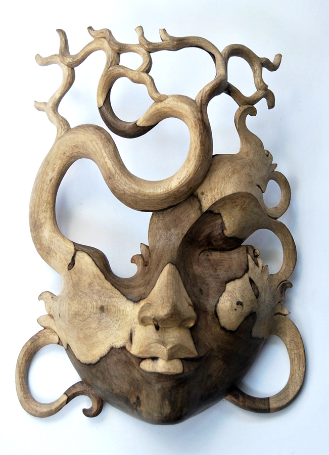 MASCHERA LADY CON RADICI E FOGLIE CM 29X15 - Image 17