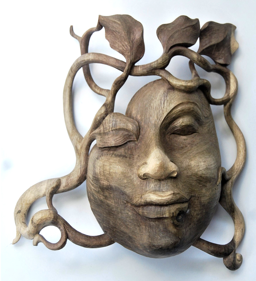 MASCHERA LADY CON RADICI E FOGLIE CM 29X15 - Image 18