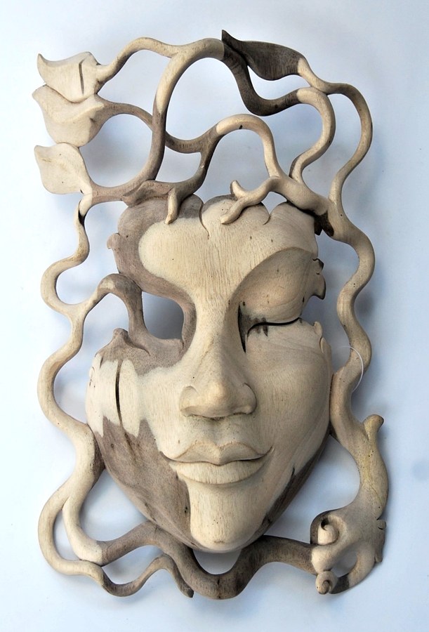 MASCHERA LADY CON RADICI E FOGLIE CM 29X15 - Image 24