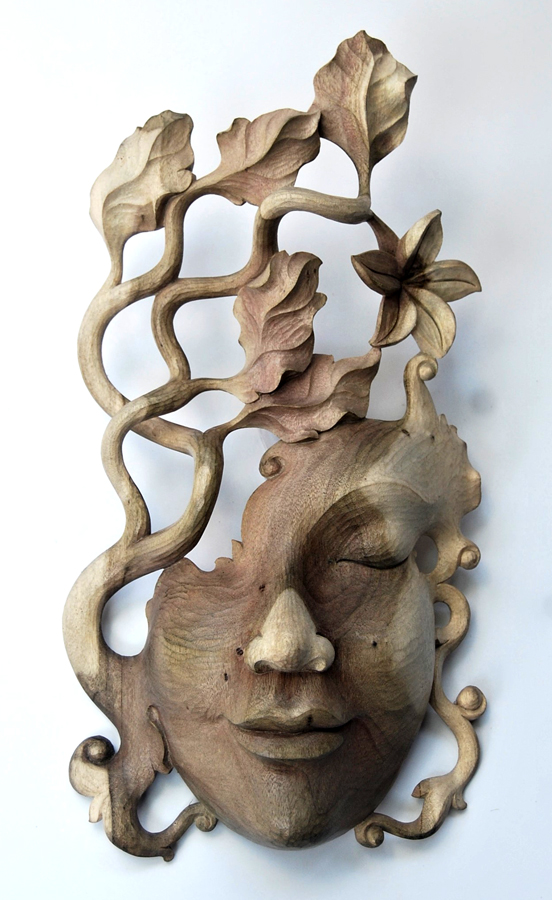 MASCHERA LADY CON RADICI E FOGLIE CM 29X15 - Image 29