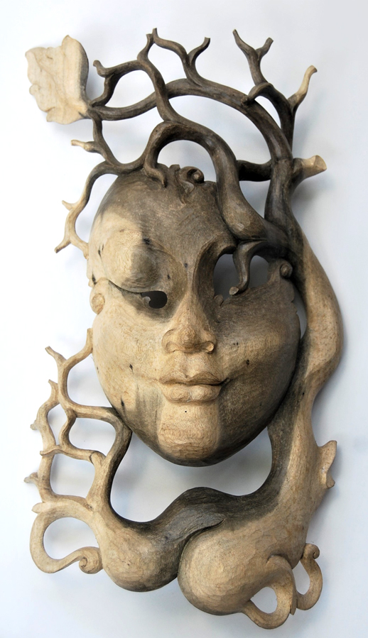 MASCHERA LADY CON RADICI E FOGLIE CM 29X15 - Image 32