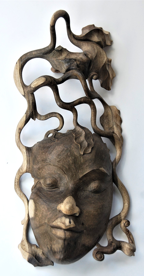 MASCHERA LADY CON RADICI E FOGLIE CM 29X15 - Image 33