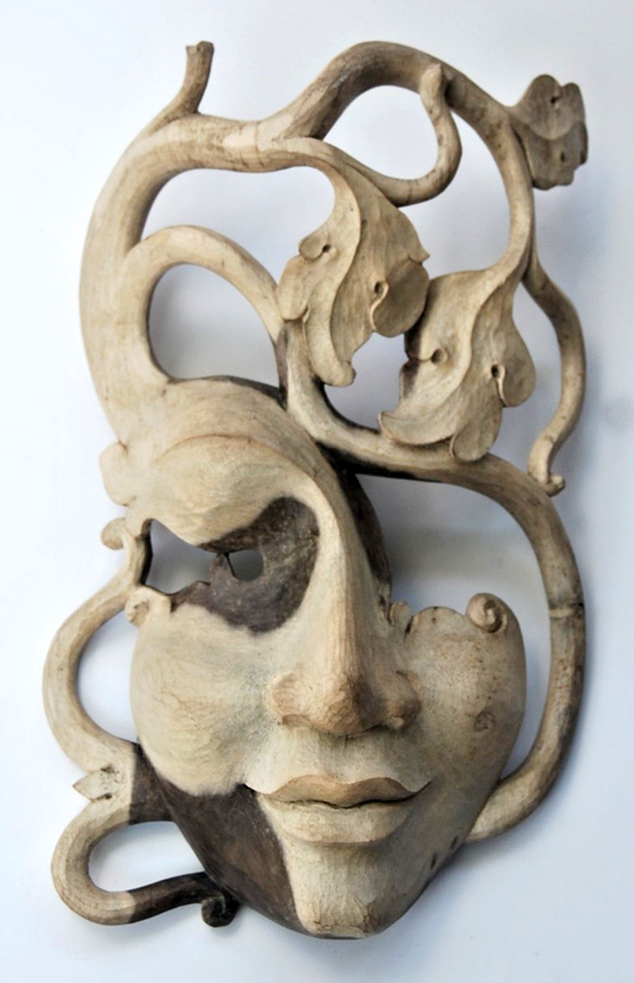 MASCHERA LADY CON RADICI E FOGLIE CM 29X15 - Image 37