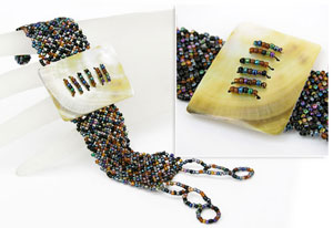 BRACCIALI PERLINE PEPESALE MADREPERLA RETTANGOLO