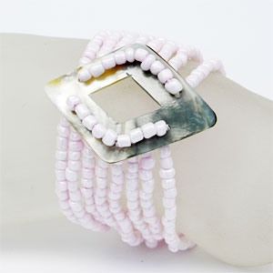 BRACCIALI PERLINE 8 FILI MADREPERLA DOPPIO ROMBO - Image 2