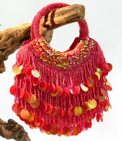 BORSETTE PERLINE E PAILLETTES DIAZ SMALL CIONDOLI CM 16X15