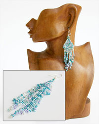 ORECCHINI CON PERLINE E FRANGE CM 5/7