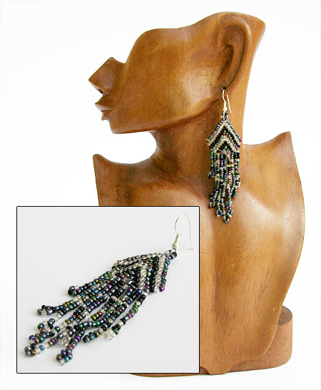 ORECCHINI CON PERLINE E FRANGE CM 5/7 - Image 2