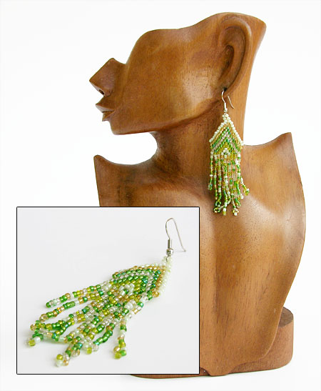 ORECCHINI CON PERLINE E FRANGE CM 5/7 - Image 3