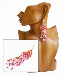 ORECCHINI CON PERLINE E FRANGE CM 5/7