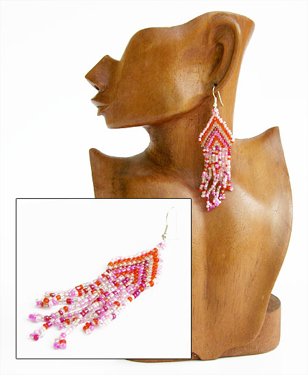 ORECCHINI CON PERLINE E FRANGE CM 5/7 - Image 4