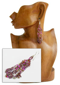 ORECCHINI CON PERLINE E FRANGE CM 5/7