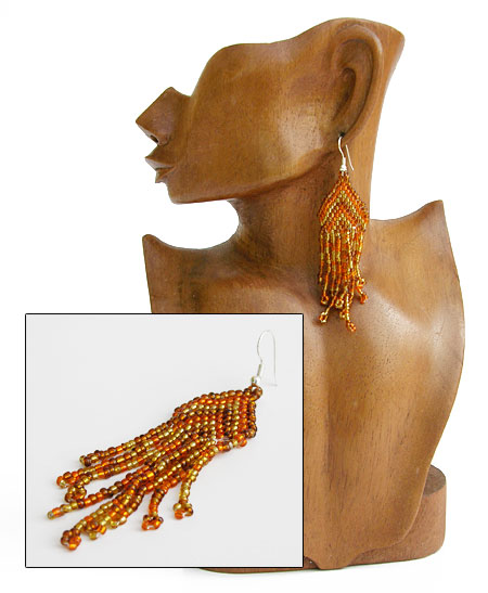 ORECCHINI CON PERLINE E FRANGE CM 5/7 - Image 5