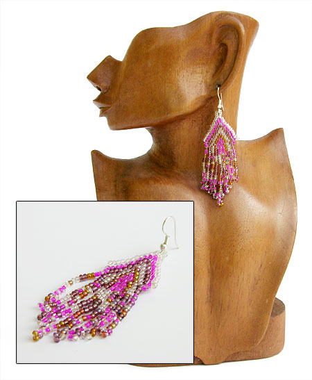 ORECCHINI CON PERLINE E FRANGE CM 5/7 - Image 6