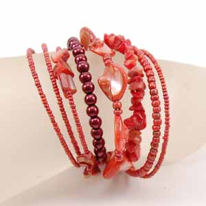 BRACCIALI RIGIDINI CON PERLE IN CERAMICA - Image 3