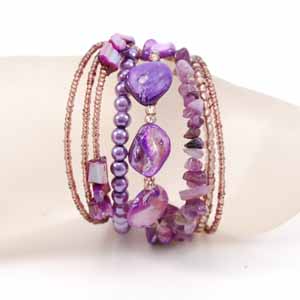 BRACCIALI RIGIDINI CON PERLE IN CERAMICA - Image 4