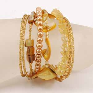 BRACCIALI RIGIDINI CON PERLE IN CERAMICA - Image 5