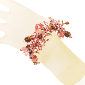 BRACCIALI CORALLO CON PERLE IN VETRO - Image 15