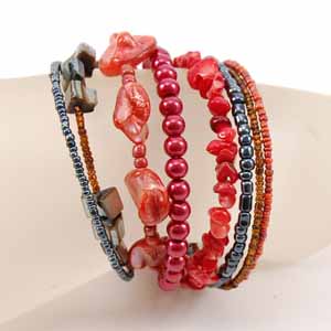 BRACCIALI RIGIDINI CON PERLE IN CERAMICA - Image 16