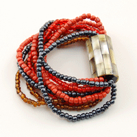 BRACCIALI 10 FILI STRIPE CON TUBO MADREPERLA - Image 2