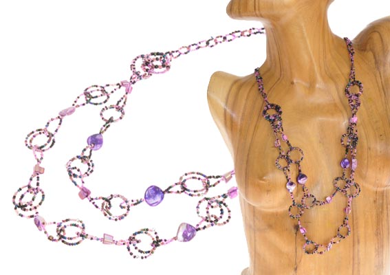 COLLANE A CATENA CON ANELLI E MADREPERLA - Image 3