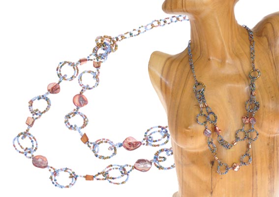 COLLANE A CATENA CON ANELLI E MADREPERLA - Image 5